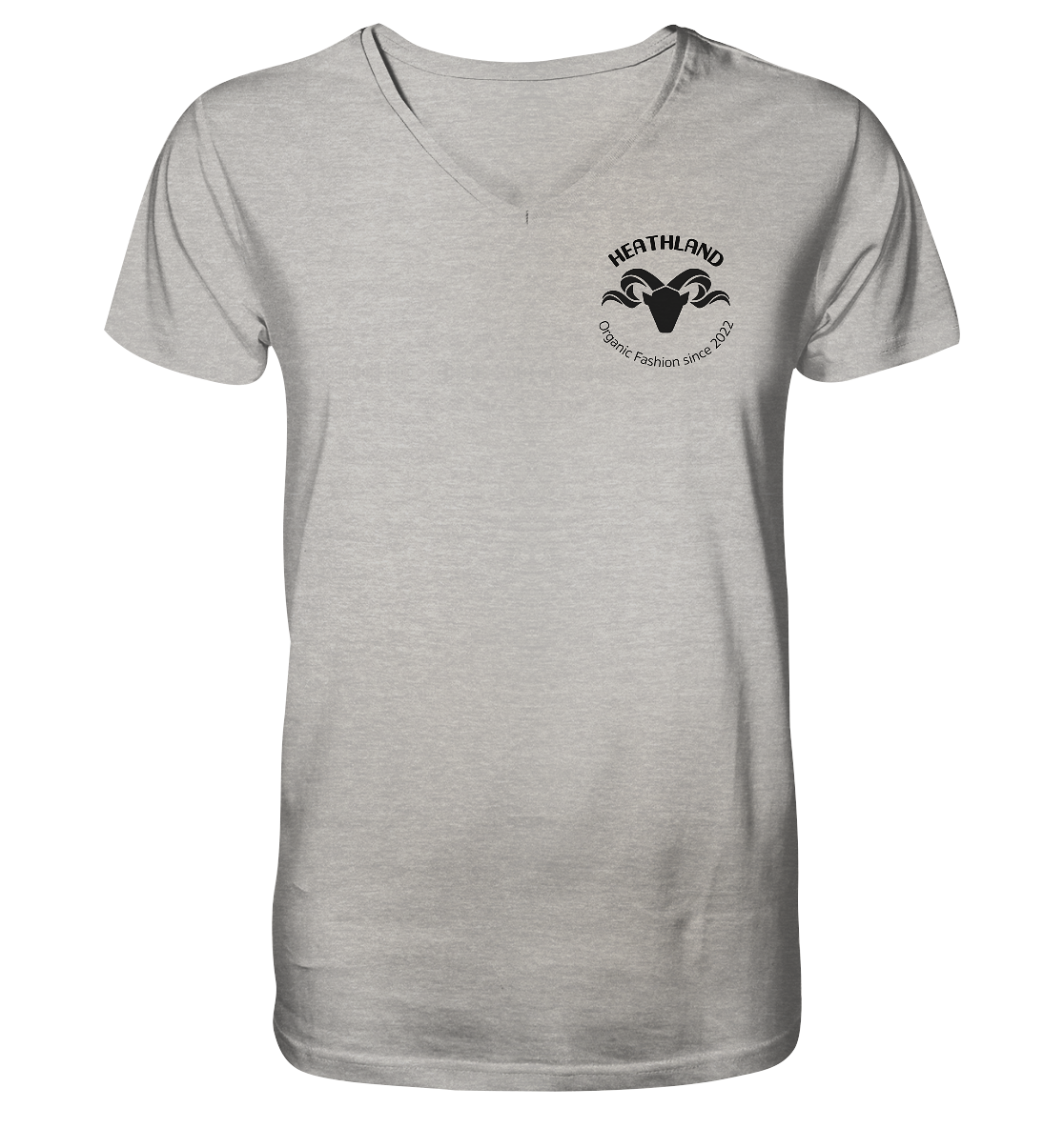 Round Logo Black - Mens Organic V-Neck Shirt