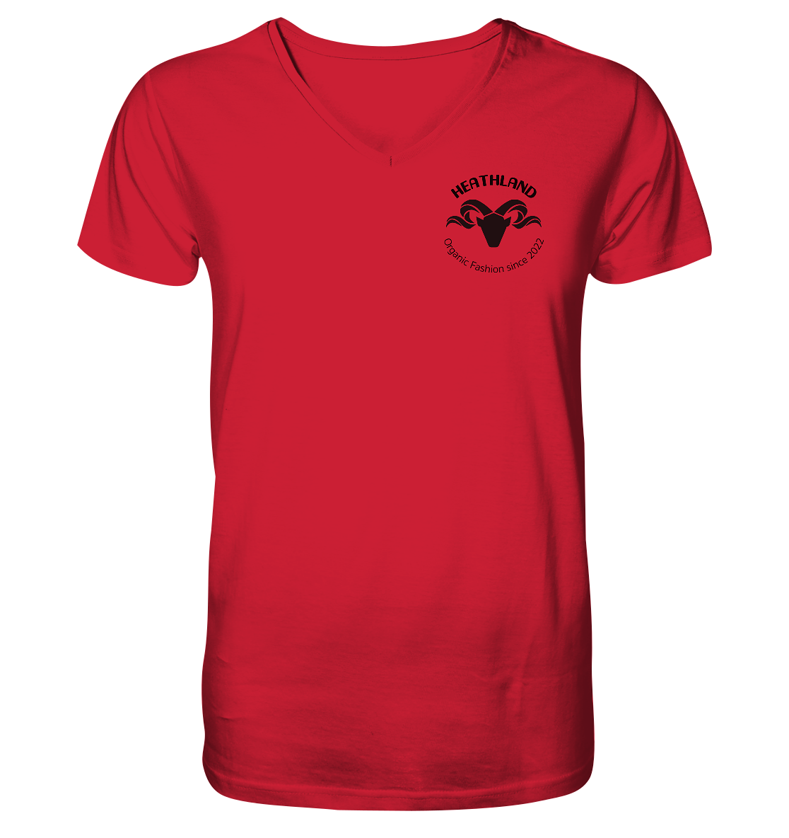 Round Logo Black - Mens Organic V-Neck Shirt