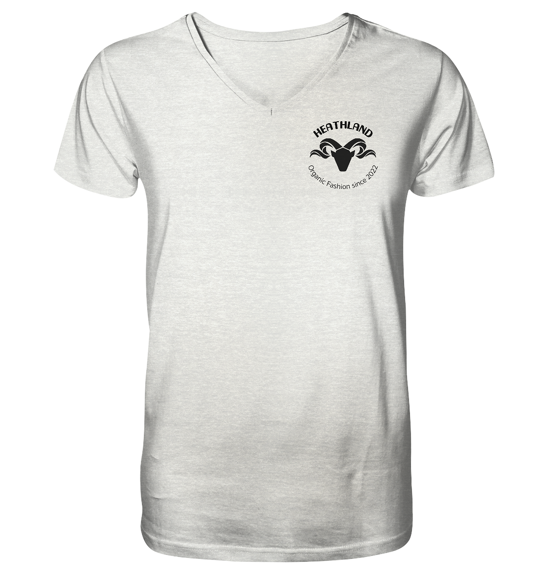 Round Logo Black - Mens Organic V-Neck Shirt