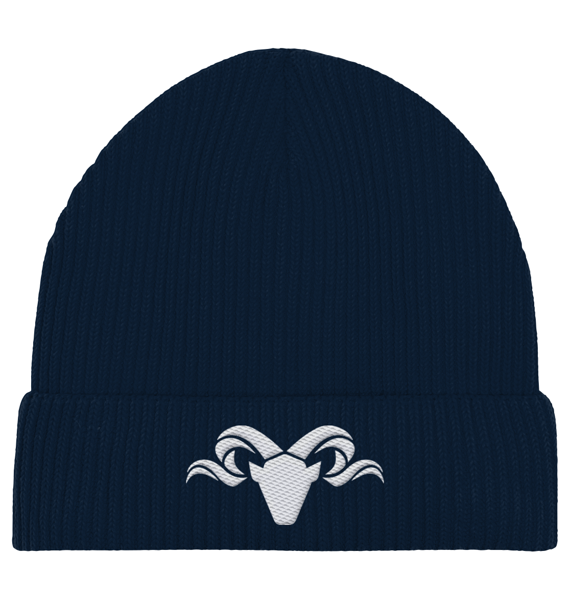 Heathland Logo White - Organic Fisherman Beanie