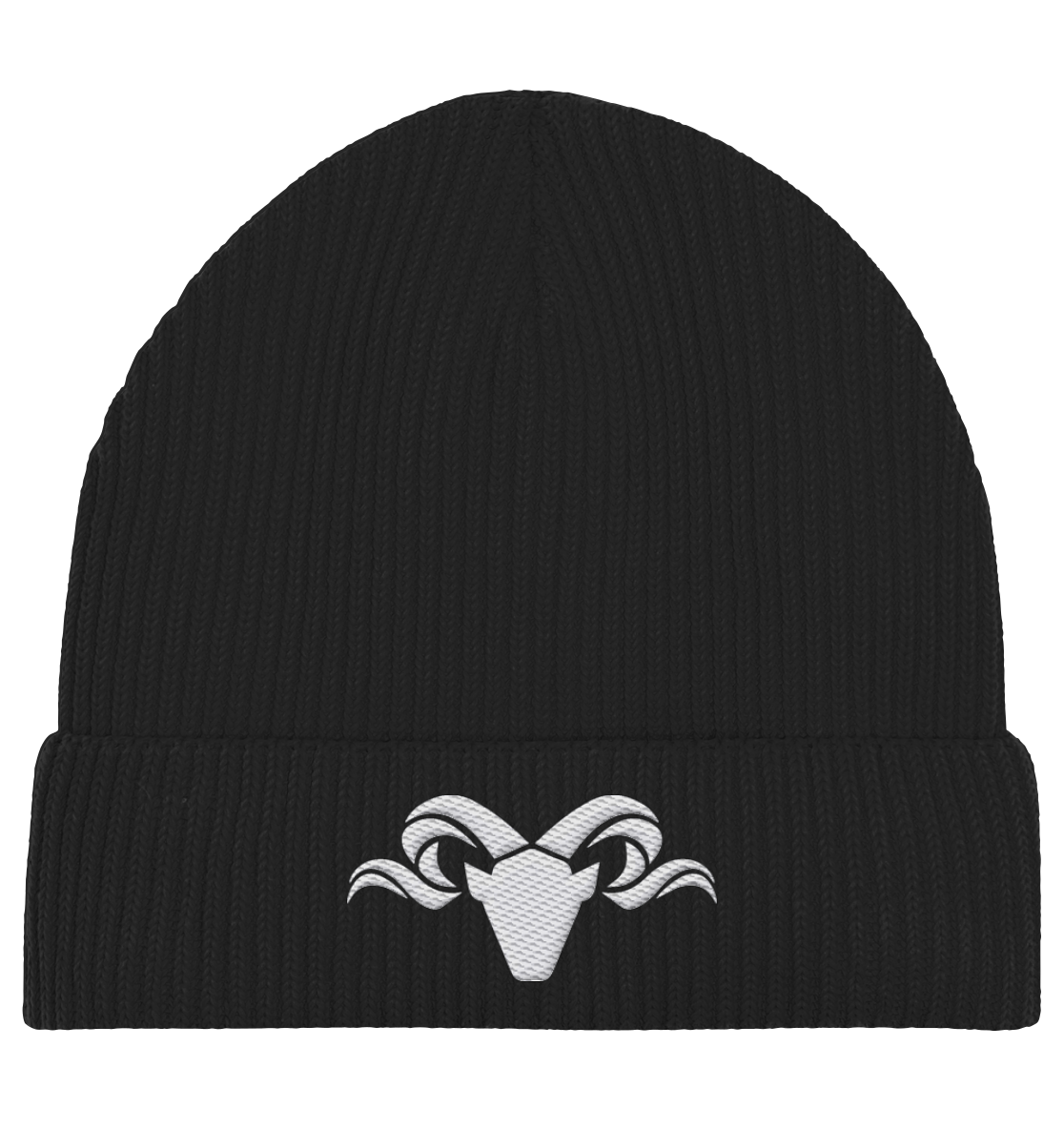 Heathland Logo White - Organic Fisherman Beanie