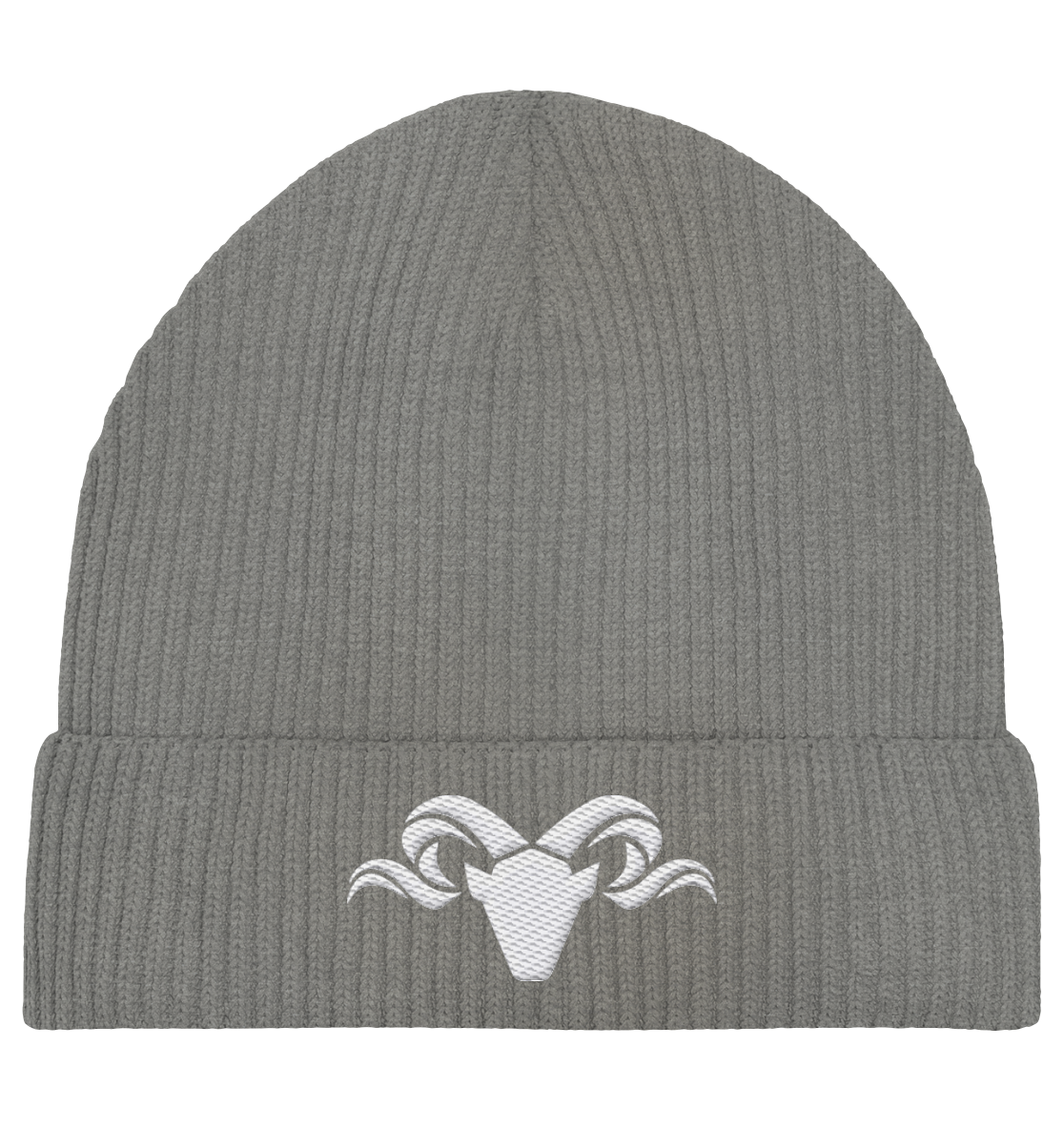 Heathland Logo White - Organic Fisherman Beanie
