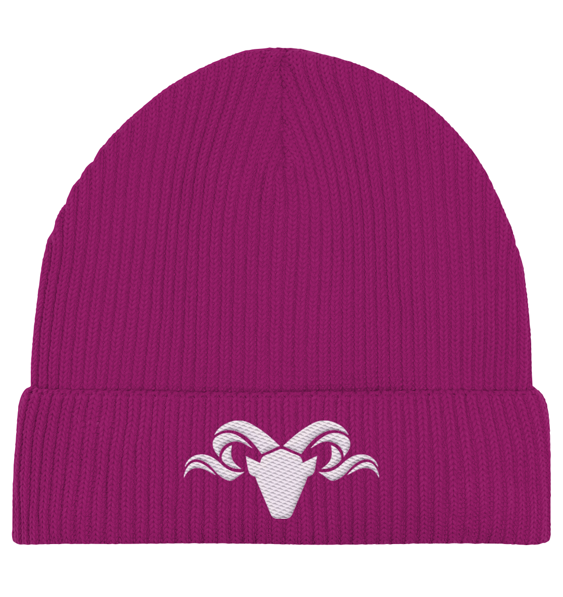 Heathland Logo White - Organic Fisherman Beanie