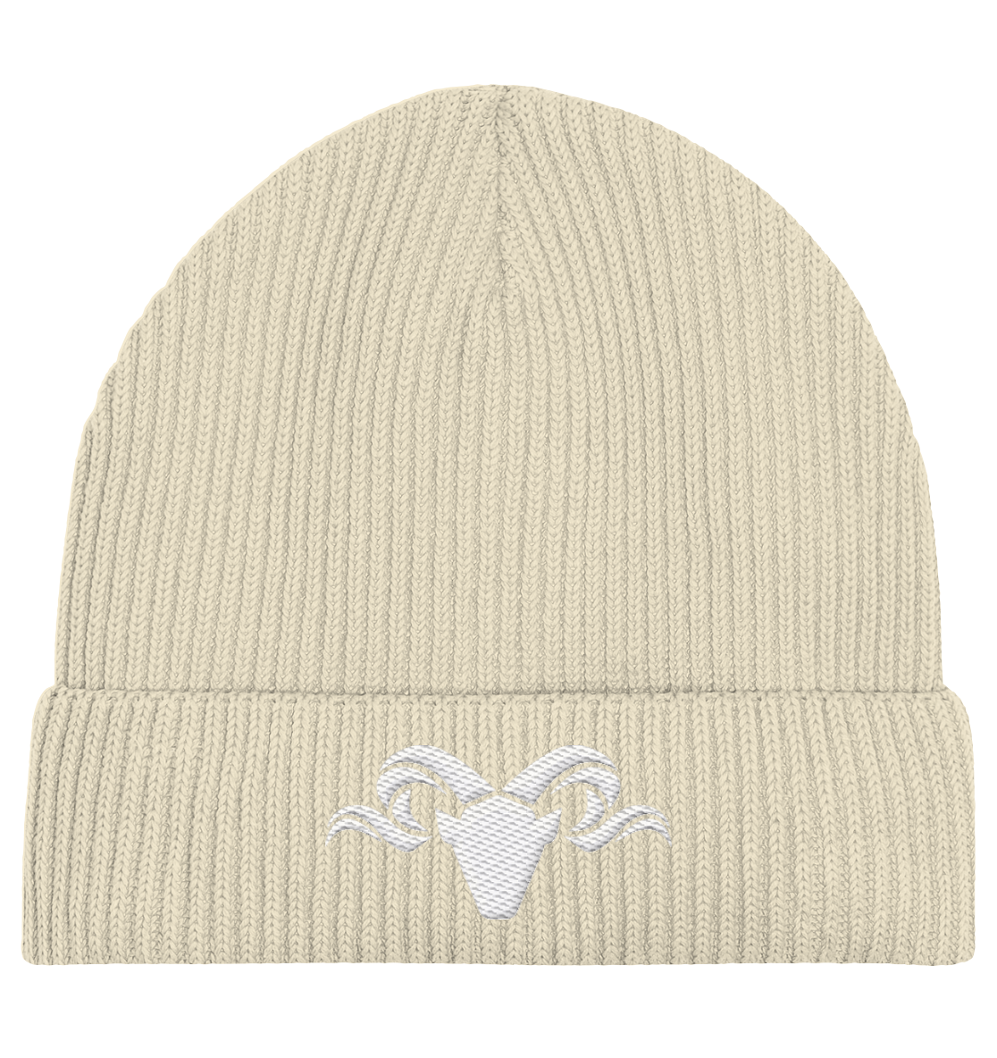 Heathland Logo White - Organic Fisherman Beanie