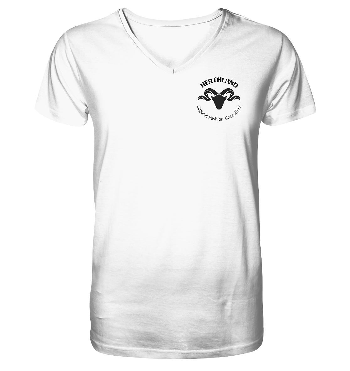 Round Logo Black - Mens Organic V-Neck Shirt